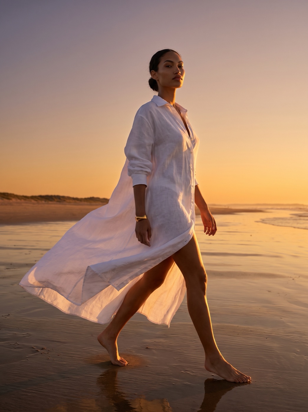 Windswept shoreline editorial