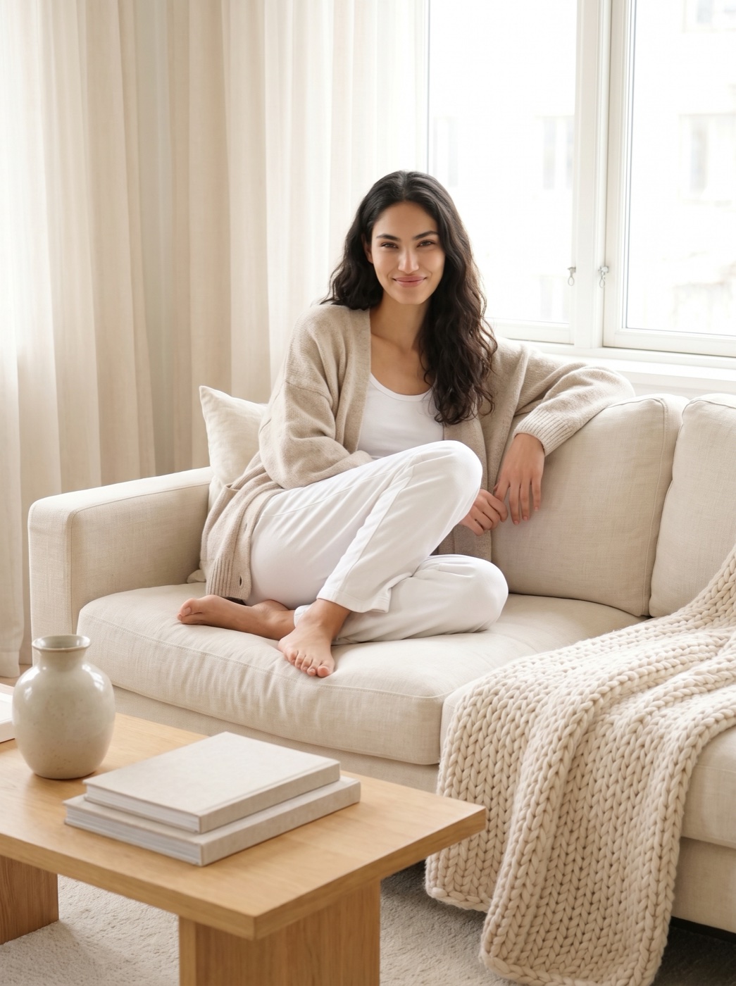 Linen sofa lounge